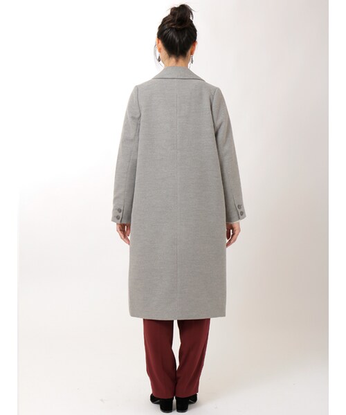 w closet（ダブルクローゼット）の「ロングチェスターコート（ジャケット/アウター・レディース・ピンクベージュ/キャメル/グレー/ネイビー・FREE）」の7枚目の写真