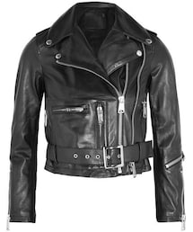 R13 | R13 - Cropped Leather Biker Jacket - Black(ライダースジャケット)