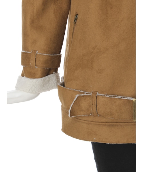 EVRIS（エヴリス）の「フェイクムートンライダース（ジャケット/アウター・レディース・ベージュ/キャメル・F）」の8枚目の写真