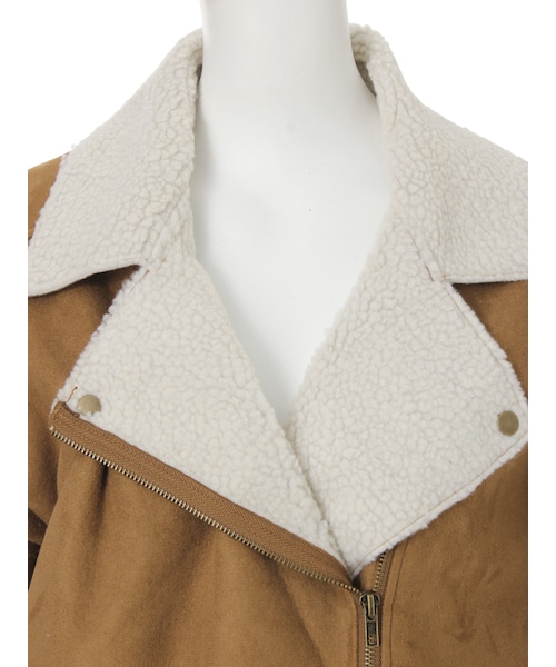 EVRIS（エヴリス）の「フェイクムートンライダース（ジャケット/アウター・レディース・ベージュ/キャメル・F）」の6枚目の写真