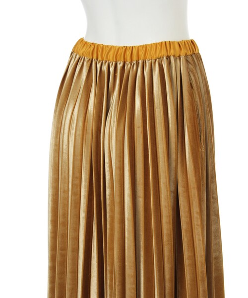 LAGUNAMOON(ラグナムーン)の「ベロア ロングプリーツスカート(スカート・レディース・グレー/ブラック/マスタード・S/M)」の9枚目の写真