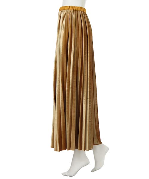 LAGUNAMOON(ラグナムーン)の「ベロア ロングプリーツスカート(スカート・レディース・グレー/ブラック/マスタード・S/M)」の6枚目の写真