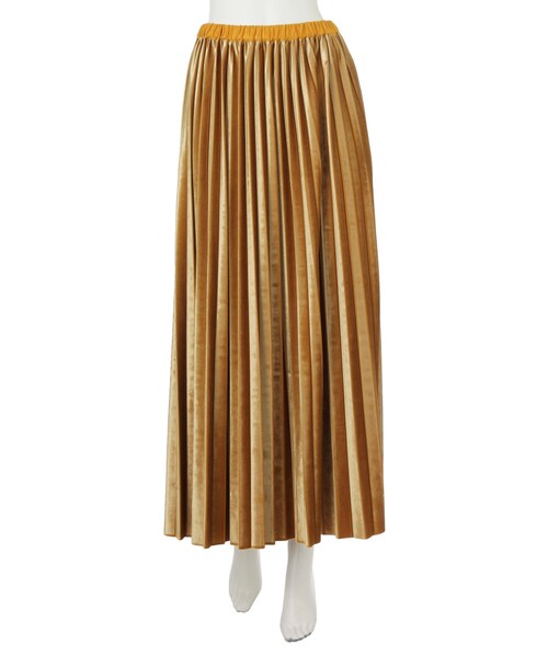 LAGUNAMOON(ラグナムーン)の「ベロア ロングプリーツスカート(スカート・レディース・グレー/ブラック/マスタード・S/M)」の4枚目の写真