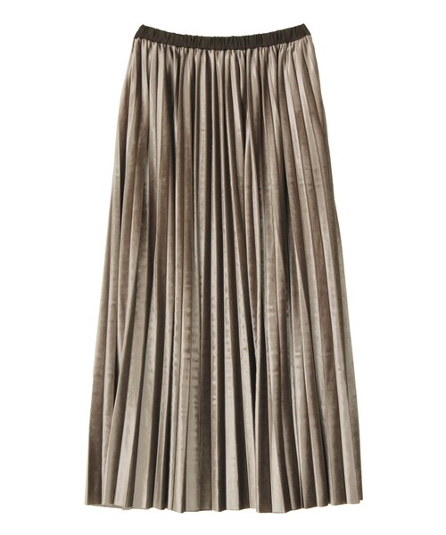 LAGUNAMOON(ラグナムーン)の「ベロア ロングプリーツスカート(スカート・レディース・グレー/ブラック/マスタード・S/M)」の2枚目の写真