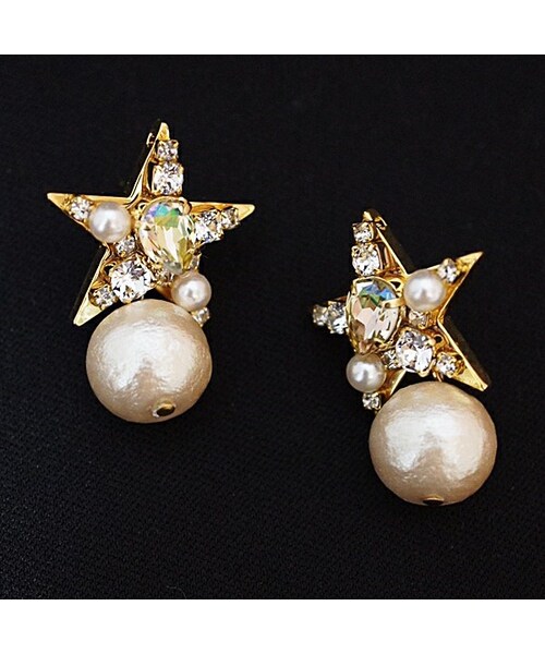 KiRi（キリ）の「Starry（ピアス（両耳用）・レディース・ブラック/ホワイト・Free）」の2枚目の写真