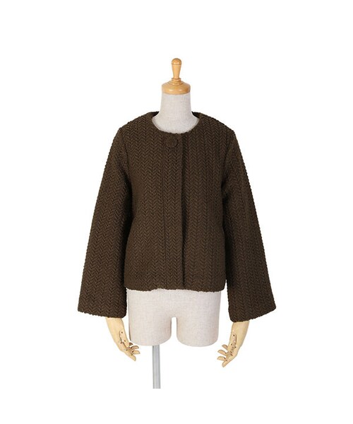 an another angelus(アンアナザーアンジェラス)の「レオパードファー衿ショートコート/an another angelus(その他アウター・レディース・その他)」の3枚目の写真