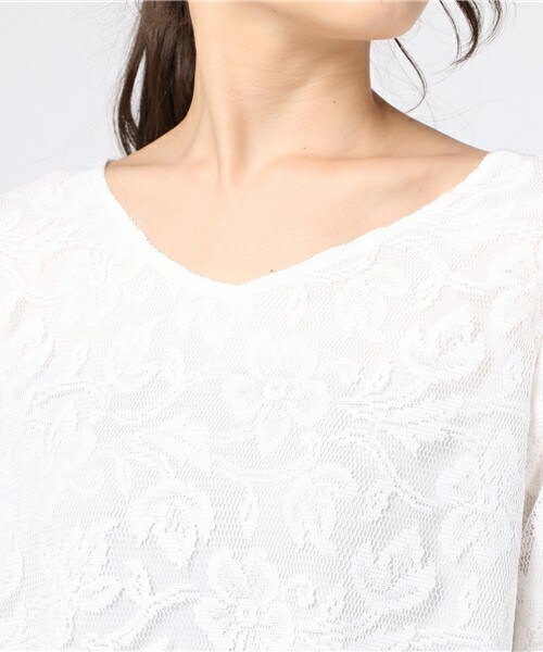 archives（アルシーヴ）の「レース刺繍プルオーバー（シャツ/ブラウス・レディース・オフホワイト/ブラック/ピンク・MEDIUM）」の7枚目の写真