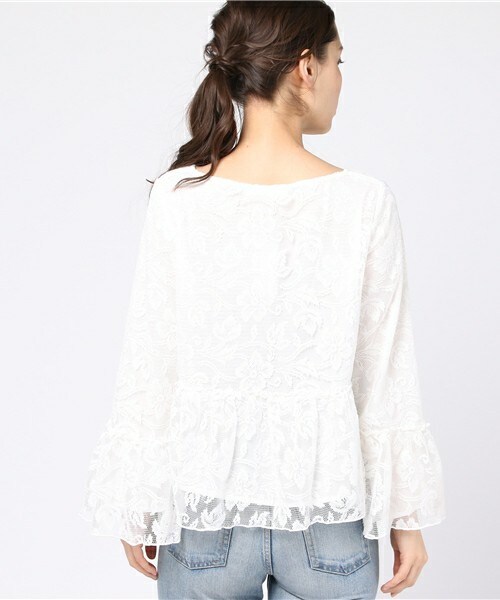 archives（アルシーヴ）の「レース刺繍プルオーバー（シャツ/ブラウス・レディース・オフホワイト/ブラック/ピンク・MEDIUM）」の6枚目の写真