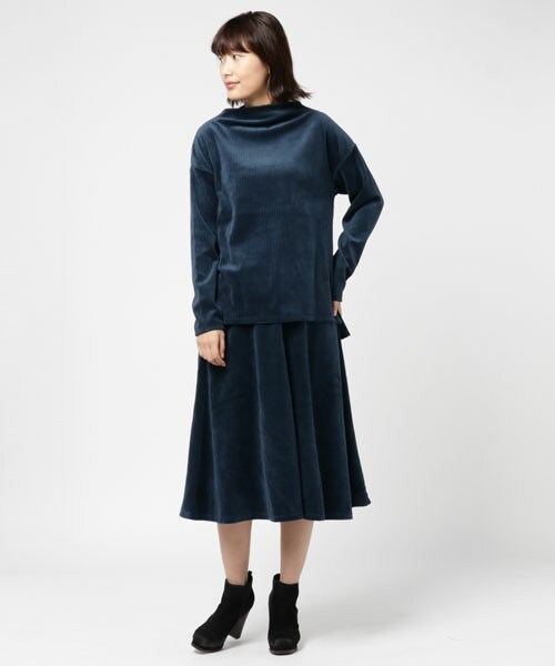 archives（アルシーヴ）の「針抜きベロアセットアップ（ワンピース・レディース・グレー/ネイビー/ピンク・MEDIUM）」の3枚目の写真