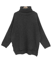 Dailyabout | ラムウールサイドスリットハイネックニット (P0000TXI)(ニット/セーター)