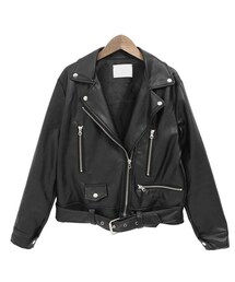 Dailyabout | ベーシックフェイクレザージップアップライダースジャケット(P0000TVL)(ライダースジャケット)