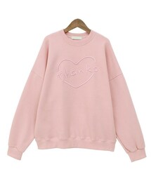 Dailyabout | 裏起毛ハート刺繍ルーズフィットスウェット(P0000WEO)(スウェット)