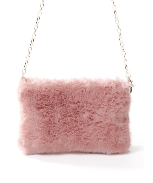 GRL（グレイル）の「ファーチェーンバッグ（ショルダーバッグ・レディース・ブラック/ブラウン/ベージュ/ボルドー/グレージュ/ピンク/ネイビー/グレー/オフホワイト/マスタード/グリーン・F）」の11枚目の写真