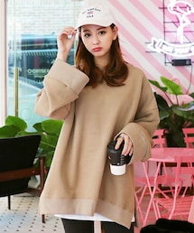 DHOLIC | 裏起毛サイドスリットボクシースウェットプルオーバー(スウェット)