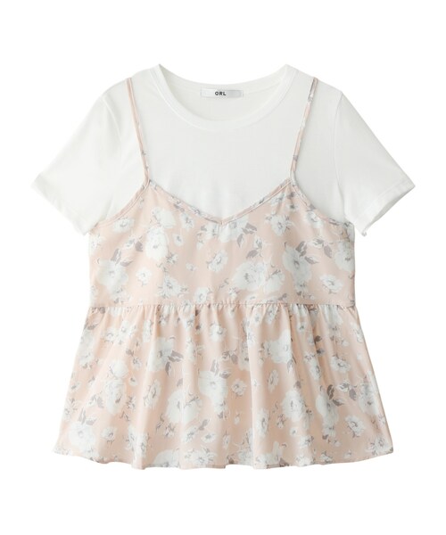 GRL(グレイル)の「花柄キャミソールセットTシャツ(Tシャツ/カットソー・レディース・オフホワイト・M)」の1枚目の写真