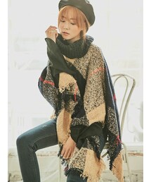 KORMARCH | ベーシックチェックパタンケープショール(その他アウター)