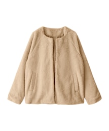 GRL | ノーカラーショートファーコート(ダウンジャケット/コート)