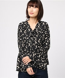 archives | ボータイベルスリーブ花柄ブラウス(シャツ/ブラウス)