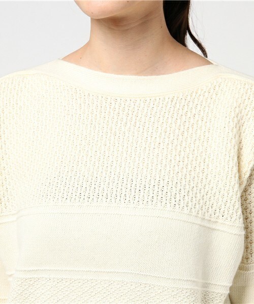 INTERPLANET（インタープラネット）の「編み柄クルードルマンP/O（ニット/セーター・レディース・オフホワイト/グレー/ボルドー・FREE）」の7枚目の写真