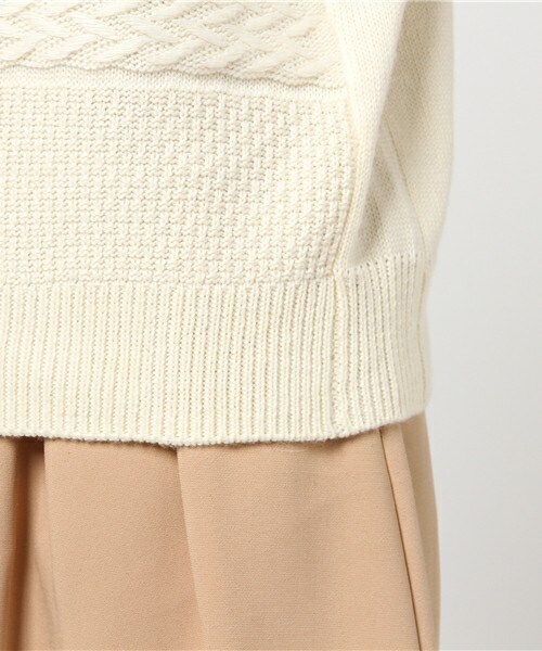 INTERPLANET（インタープラネット）の「編み柄クルードルマンP/O（ニット/セーター・レディース・オフホワイト/グレー/ボルドー・FREE）」の9枚目の写真