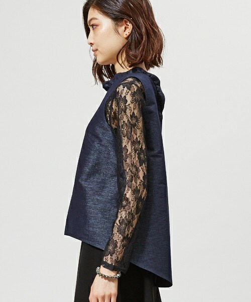 LUDLOW - TARO HORIUCHI/デニムフリルカラーブラウス　size1 TARO HORIUCHI（タロウ ホリウチ）の「TARO HORIUCHI デニム
