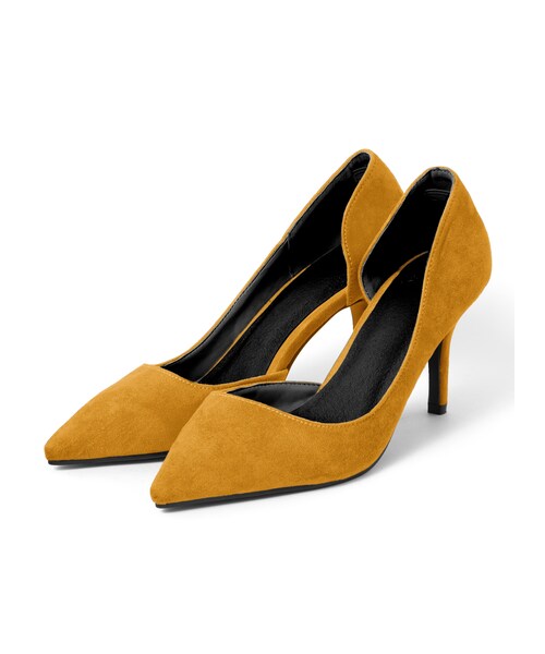 GRL（グレイル）の「ポインテッドトゥサイドオープンスエードパンプス（パンプス・レディース・ブラック/キャメル/グレー/ピンク/ベージュ/グリーン/パイソン/ボルドー/アイボリー/マスタード/レオパード・24.5）」の7枚目の写真