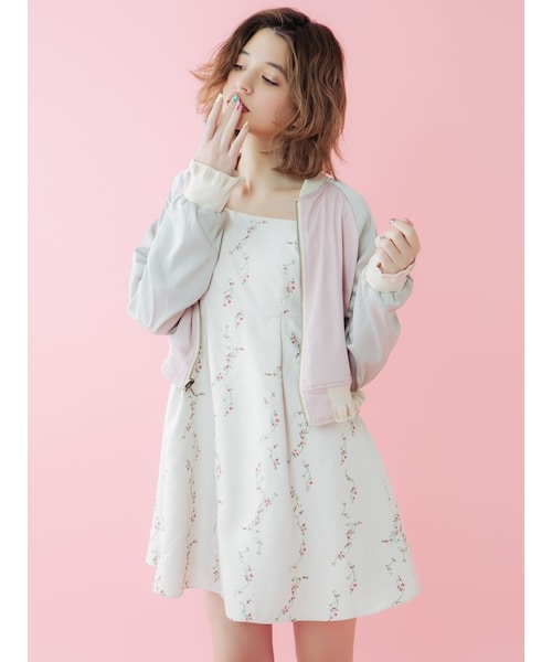 dazzlin（ダズリン）の「【sw】リバーシブル刺繍ブルゾン（ジャケット/アウター・レディース・オフホワイト/ピンク/ミントグリーン・F）」の8枚目の写真