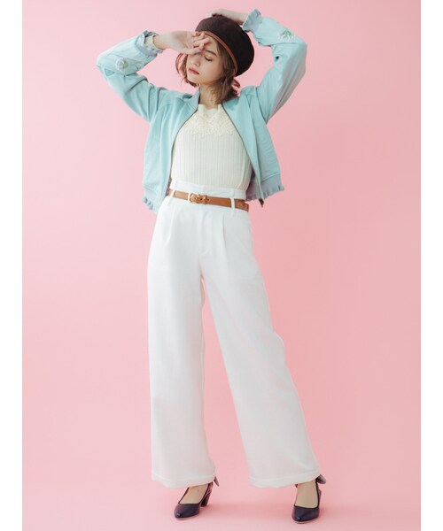 dazzlin（ダズリン）の「【sw】リバーシブル刺繍ブルゾン（ジャケット/アウター・レディース・オフホワイト/ピンク/ミントグリーン・F）」の7枚目の写真