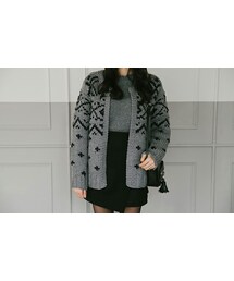 2PER | ウール混紡スノーパターンオープンカーディガン(P0000EQR)(その他アウター)