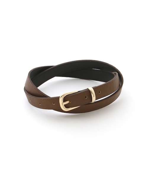 GRL（グレイル）の「細レザーベルト（ベルト・レディース・ブラック/ブラウン/ベージュ・F）」の2枚目の写真