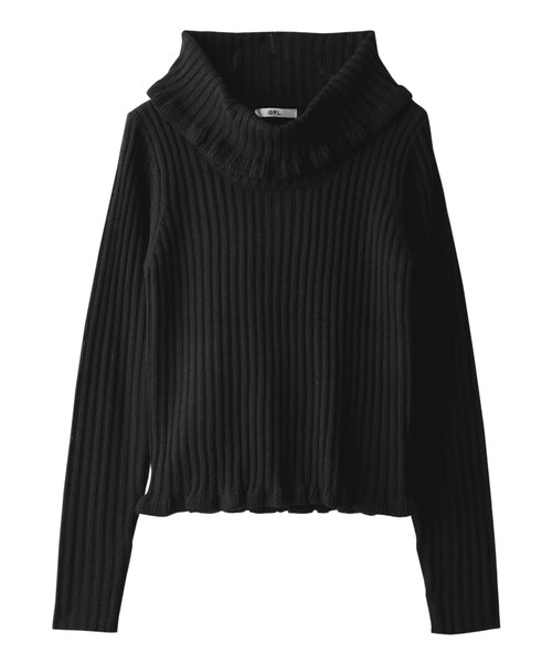 GRL（グレイル）の「フリルリブニットトップス（ニット/セーター・レディース・ボルドー/ブラック/ピンク/アイボリー・M）」の3枚目の写真