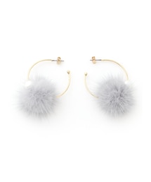 GRL | ミンクファーフープピアス(ピアス（両耳用）)