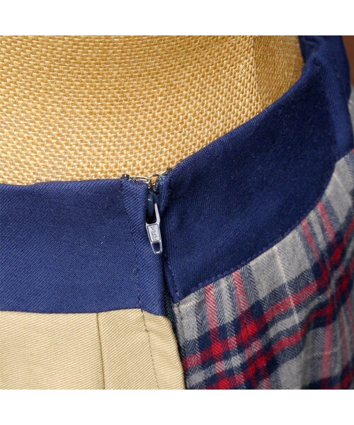 NIRAME.CO（ニラメッコ）の「お手伝いスカート　チェック✖️ドット　2色（スカート・レディース・その他）」の5枚目の写真