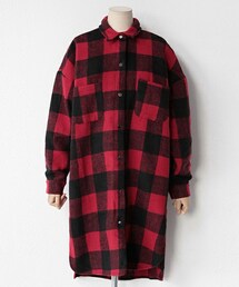 DHOLIC | ブロックチェックロングシャツ(シャツ/ブラウス)