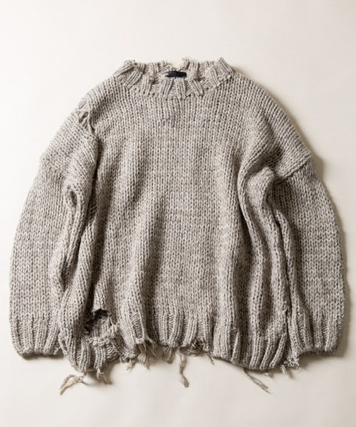 CASPER JOHN AIVER　ダメージ　ニット　オーバーサイズ　ビッグニット　ドロップショルダー　メンズ　ZARA スウェット　cray tokyo LHP  CASPER JOHN AIVER（キャスパージョンアイバー）の「CASPER JOHN AIVER