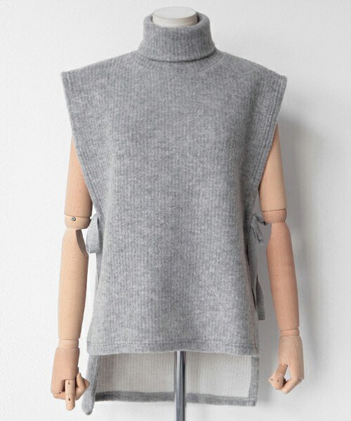 DHOLIC（ディーホリック）の「サイドストラップタートルネックベスト（ベスト・レディース・ブラック/クリーム/グレー・FREE）」の3枚目の写真