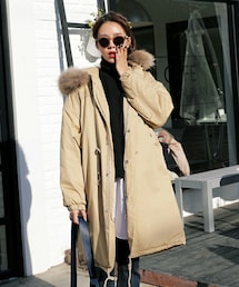 DHOLIC | フードフォックスファー中綿モッズコート(モッズコート)