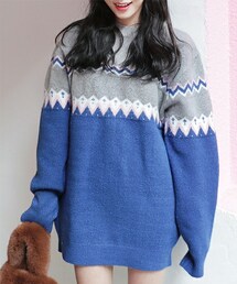 DHOLIC | ジグザグパターンニットプルオーバー(ニット/セーター)