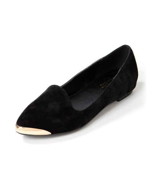 GRL（グレイル）の「メタルトゥフラットシューズ（パンプス・レディース・グリーン/ブラック・23.0）」の2枚目の写真