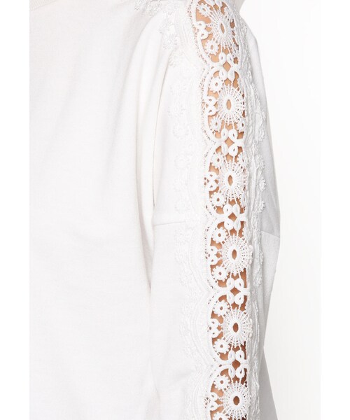 Something Borrowed(サムシングボロウド)の「蕾絲邊飾長袖衫(トップス・レディース・WHITE・S/M/L)」の5枚目の写真