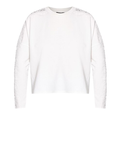 Something Borrowed(サムシングボロウド)の「蕾絲邊飾長袖衫(トップス・レディース・WHITE・S/M/L)」の6枚目の写真