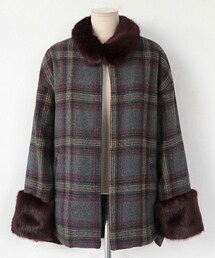 DHOLIC | マフラーSETファーカフスチェックジャケット(その他アウター)