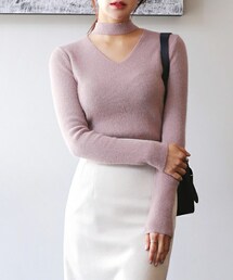 DHOLIC | チョーカーネックニットプルオーバー(ニット/セーター)