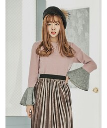 KORMARCH | 配色ポイントワイドカフスTシャツ(スウェット)