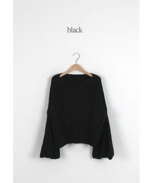 SINOWS（シノウズ）の「フレアスリーブボリュームニット（ニット/セーター・レディース・gray/black・one size (詳細サイズはサイトをご確認ください。)）」の2枚目の写真