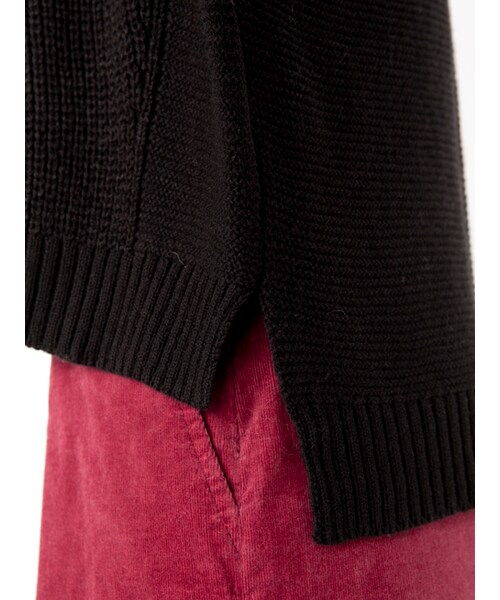 w closet（ダブルクローゼット）の「ガーター×片畦編み刺繍入りニット（トップス・レディース・Lベージュ/ラベンダー/Dピンク/ブラック・FREE）」の12枚目の写真