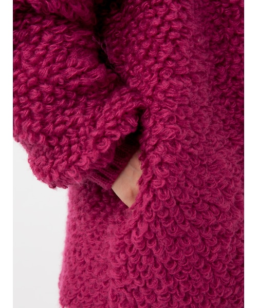 w closet(ダブルクローゼット)の「ループ編みカーディガン(トップス・レディース・Sグレー/グレージュ/チェリーピンク/Dオレンジ・FREE)」の12枚目の写真