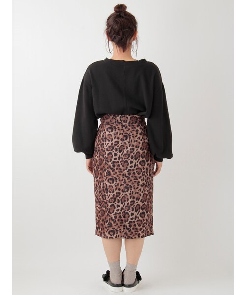 w closet（ダブルクローゼット）の「ヒョウ柄タイトスカート（スカート・レディース・モカ/ブラウン・FREE）」の5枚目の写真