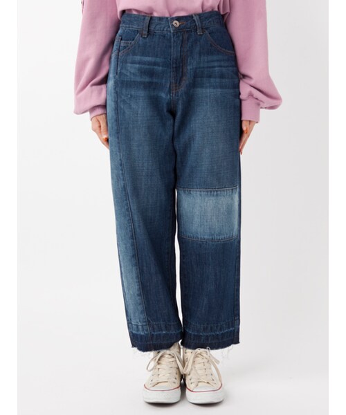 w closet（ダブルクローゼット）の「バッチワークデニムパンツ（パンツ・レディース・ネイビー/ブラック・FREE）」の3枚目の写真