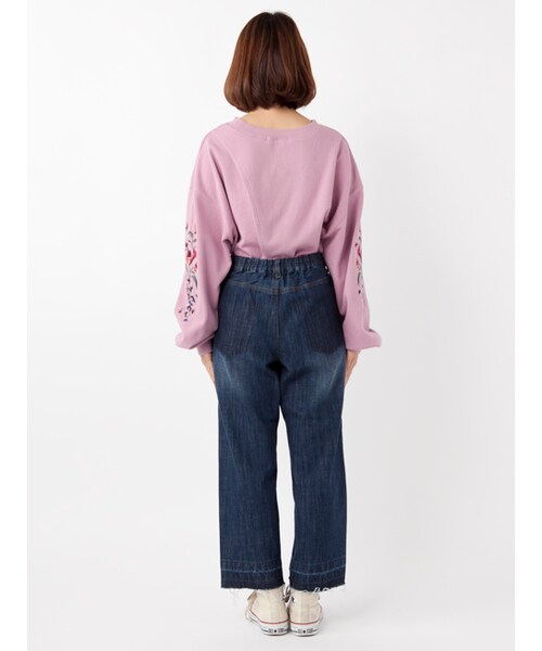 w closet（ダブルクローゼット）の「バッチワークデニムパンツ（パンツ・レディース・ネイビー/ブラック・FREE）」の5枚目の写真